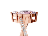 Rose gold Fancy Pink Marquise  Cut Diamond Twisted Band Engagement Ring with Prong Setting_8