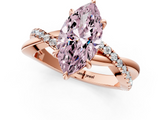 Rose gold Fancy Pink Marquise  Cut Diamond Twisted Band with Pavé Setting and Four-Prong Setting_21