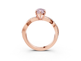 Rose gold Fancy Pink Marquise  Cut Diamond Twisted Band with Pavé Setting and Four-Prong Setting_23