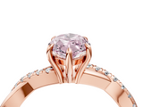 Rose gold Fancy Pink Marquise  Cut Diamond Twisted Band with Pavé Setting and Four-Prong Setting_24
