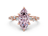 Rose gold Fancy Pink Marquise  Cut Diamond Vine Band with Four-Prong Setting_56