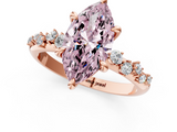 Rose gold Fancy Pink Marquise  Cut Diamond Vine Band with Four-Prong Setting_57