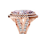 Rose gold Fancy Pink Marquise  Cut Double Halo Split Shank Diamond Ring with Prong Setting_54