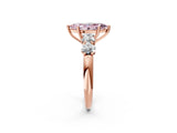 Rose gold Fancy Pink Marquise  Cut Five-Stone Prong Set Diamond Ring with Classic Band_34