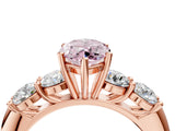 Rose gold Fancy Pink Marquise  Cut Five-Stone Prong Set Diamond Ring with Classic Band_36