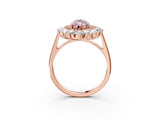 Rose gold Fancy Pink Marquise Cut Halo Cluster Diamond Ring with Pave Band and Four-Prong Setting_15