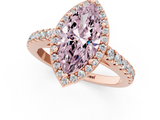 Rose gold Fancy Pink Marquise  Cut Halo Diamond Engagement Ring with Pave Band and Four-Prong Setting_29