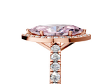 Rose gold Fancy Pink Marquise  Cut Halo Diamond Engagement Ring with Pave Band and Four-Prong Setting_33