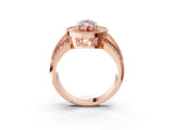 Rose gold Fancy Pink Marquise Cut Halo Diamond Engagement Ring with Pave Split Shank and Four-Prong Setting_3