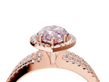 Rose gold Fancy Pink Marquise  Cut Halo Diamond Engagement Ring with Split Shank and Four-Prong Setting_24