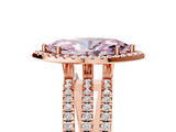Rose gold Fancy Pink Marquise  Cut Halo Diamond Engagement Ring with Split Shank and Four-Prong Setting_25