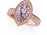 Rose gold Fancy Pink Marquise  Cut Halo Diamond Pave Band Ring with Four-Prong Setting_61