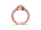 Rose gold Fancy Pink Marquise  Cut Halo Diamond Pave Band Ring with Four-Prong Setting_63