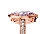 Rose gold Fancy Pink Marquise  Cut Halo Diamond Pave Band Ring with Four-Prong Setting_65