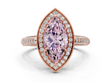 Rose gold Fancy Pink Marquise  Cut Halo Diamond Pave Band with Four-Prong Setting_37