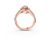 Rose gold Fancy Pink Marquise  Cut Halo Diamond Pave Band with Four-Prong Setting_40