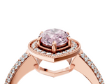 Rose gold Fancy Pink Marquise  Cut Halo Diamond Pave Band with Four-Prong Setting_41