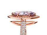 Rose gold Fancy Pink Marquise  Cut Halo Diamond Pave Band with Four-Prong Setting_42