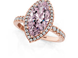 Rose gold Fancy Pink Marquise Cut Halo Diamond Pave Band with Prong Setting_1
