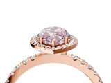Rose gold Fancy Pink Marquise Cut Halo Diamond Pave Band with Prong Setting_4