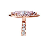 Rose gold Fancy Pink Marquise Cut Halo Diamond Pave Band with Prong Setting_5