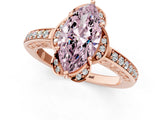 Rose gold Fancy Pink Marquise  Cut Halo Diamond Ring with Channel Set Band and Four-Prong Setting_33