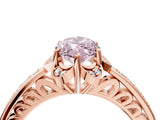Rose gold Fancy Pink Marquise  Cut Halo Diamond Ring with Channel Set Band and Four-Prong Setting_36