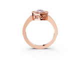 Rose gold Fancy Pink Marquise  Cut Halo Diamond Ring with Pavé Band and Milgrain Prong Setting_36