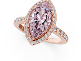 Rose gold Fancy Pink Marquise  Cut Halo Diamond Ring with Pave Band and Four-Prong Setting_25