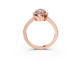 Rose gold Fancy Pink Marquise  Cut Halo Diamond Ring with Pave Band and Four-Prong Setting_27