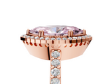 Rose gold Fancy Pink Marquise  Cut Halo Diamond Ring with Pave Band and Four-Prong Setting_29