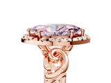 Rose gold Fancy Pink Marquise  Cut Halo Diamond Ring with Scrollwork Band and Four-Prong Setting_105