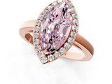 Rose gold Fancy Pink Marquise Cut Halo Diamond Ring with Solitaire Band and Prong Setting_1