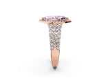 Rose gold Fancy Pink Marquise Cut Halo Pavé Diamond Engagement Ring with Split Shank and Four-Prong Setting_5