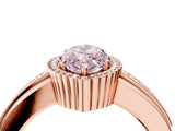 Rose gold Fancy Pink Marquise  Cut Halo Pave Band Four-Prong Ring_53