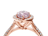 Rose gold Fancy Pink Marquise  Cut Halo Pave Band Four-Prong Setting Ring_40