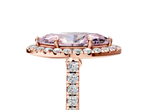 Rose gold Fancy Pink Marquise Cut Halo Pave Diamond Engagement Ring with Four-Prong Setting_5