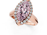 Rose gold Fancy Pink Marquise  Cut Halo Solitaire Engagement Ring with Square Band and Four-Prong Setting_115
