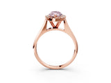 Rose gold Fancy Pink Marquise  Cut Halo Solitaire Engagement Ring with Square Band and Four-Prong Setting_117