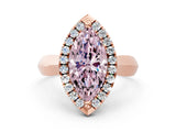 Rose gold Fancy Pink Marquise  Cut Halo Solitaire Engagement Ring with Square Band and Four-Prong Setting_66