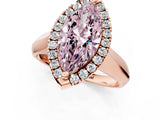 Rose gold Fancy Pink Marquise  Cut Halo Solitaire Engagement Ring with Square Band and Four-Prong Setting_67