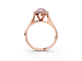 Rose gold Fancy Pink Marquise  Cut Halo Solitaire Engagement Ring with Square Band and Four-Prong Setting_69