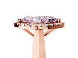 Rose gold Fancy Pink Marquise  Cut Halo Solitaire Engagement Ring with Square Band and Four-Prong Setting_71