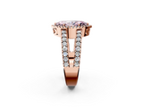 Rose gold Fancy Pink Marquise  Cut Halo Split Shank Diamond Ring with Four-Prong Setting_47