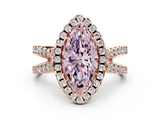 Rose gold Fancy Pink Marquise  Cut Halo Split Shank Pave Set Ring_62