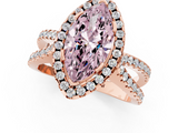 Rose gold Fancy Pink Marquise  Cut Halo Split Shank Pave Set Ring_63