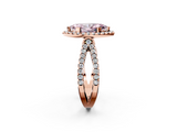 Rose gold Fancy Pink Marquise  Cut Halo Split Shank Pave Set Ring_64