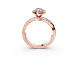 Rose gold Fancy Pink Marquise  Cut Halo Split Shank Prong Setting Ring_63