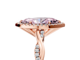 Rose gold Fancy Pink Marquise  Cut Halo Twisted Band Four-Prong Ring_24