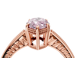 Rose gold Fancy Pink Marquise  Cut Milgrain Channel Set Engagement Ring with Solitaire Prong Setting_71
